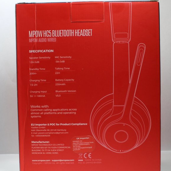 Mpow HC5 Bluetooth 5.0 Headset For Call Center Office Wireless Wired - Picture 3 of 11